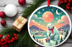 Round Christmas Ornament Sublimation|Clipart Product Image 2
