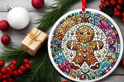 Round Christmas Ornament Sublimation|Clipart Product Image 1