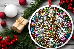 Round Christmas Ornament Sublimation|Clipart Product Image 1