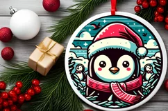 Round Christmas Ornament Sublimation|Clipart Product Image 1