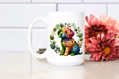 Vibrant Abstract 3D Flowers Puppy PNG Product Image 2
