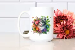 Vibrant Abstract 3D Flowers Kitten PNG Product Image 2