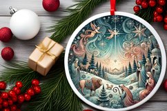 Round Christmas Ornament Sublimation|Clipart Product Image 2