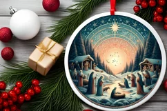 Round Christmas Ornament Sublimation|Clipart Product Image 2