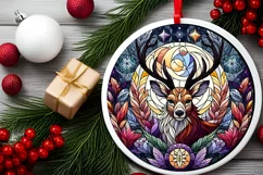 Round Christmas Ornament Sublimation|Clipart Product Image 1