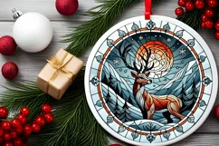 Round Christmas Ornament Sublimation|Clipart Product Image 1