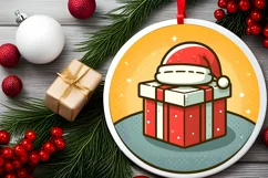 Round Christmas Ornament Sublimation|Clipart Product Image 1
