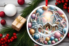 Round Christmas Ornament Sublimation|Clipart Product Image 2