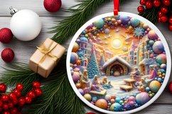 Round Christmas Ornament Sublimation|Clipart Product Image 2