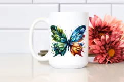 Vibrant Abstract Flowers Butterfly PNG Product Image 2