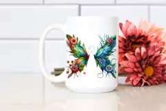 Vibrant Abstract Flowers Butterfly PNG Product Image 2