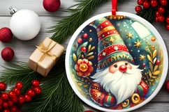 Round Christmas Ornament Sublimation|Clipart Product Image 2