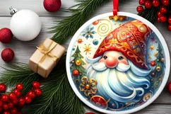 Round Christmas Ornament Sublimation|Clipart Product Image 2