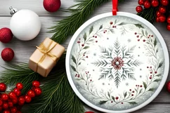 Round Christmas Ornament Sublimation|Clipart Product Image 2