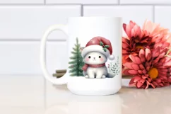 Watercolor Cat with Christmas Decorations PNG Product Image 2
