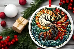 Round Christmas Ornament Sublimation|Clipart Product Image 2