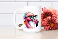 Quirky Flamingo Art Splash | Sublimation | Clipart Product Image 2