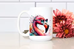 Quirky Flamingo Art Splash | Sublimation | Clipart Product Image 2