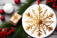 Round Christmass Ornament PNG Product Image 2