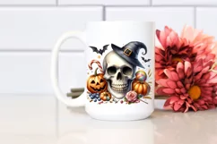 a Funny Haloween Skull Smile with Big Teeth | Clipart Product Image 2