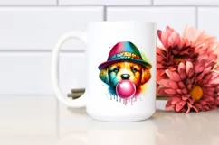 Quirky Colored Puppy Portrait | Sublimation | Clipart Product Image 2