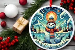 Round Christmas Ornament Sublimation|Clipart Product Image 1