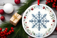 Round Christmass Ornament PNG Product Image 2