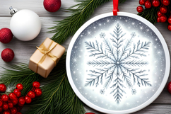 Round Christmass Ornament PNG Product Image 2