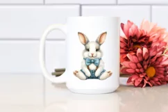 Funny Cute Baby Bunny in Front of Barn Product Image 2