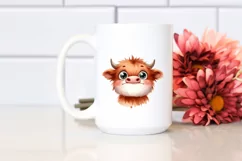 Funny Expressive Highland Cow PNG Product Image 2