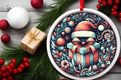 Round Christmas Ornament Sublimation|Clipart Product Image 1