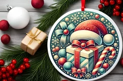 Round Christmas Ornament Sublimation|Clipart Product Image 1