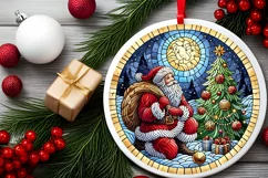 Round Christmas Ornament Sublimation|Clipart Product Image 1
