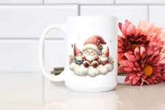 Vintage Cute Santa with Gnomes PNG Product Image 2