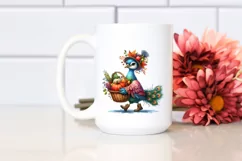 Colorful Peacock with Basket | Sublimation | Clipart Product Image 2