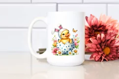 Duckling with Easter Bunny Ears Flower, Clipart |T-shirt Product Image 3