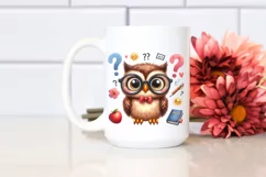 Funny Owl Sitting with Big Eyes | Clipart Product Image 2