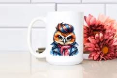 Cute Baby Owl Posing, Vibrant Drawing PNG Product Image 2