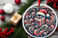 Round Christmas Ornament Sublimation|Clipart Product Image 2