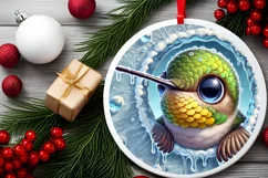 Round Christmas Ornament Sublimation|Clipart Product Image 1