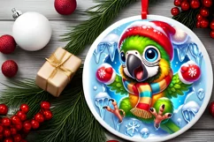 Round Christmas Ornament Sublimation|Clipart Product Image 1