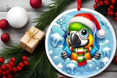 Round Christmas Ornament Sublimation|Clipart Product Image 1