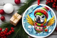 Round Christmas Ornament Sublimation|Clipart Product Image 1