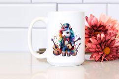 Colorful Baby Unicorn in Musician&#039;s Attire, PNG Product Image 2