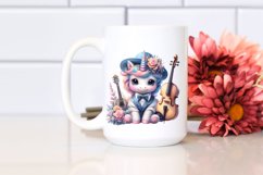 Colorful Baby Unicorn in Musician&#039;s Attire, PNG Product Image 2