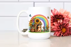 Watercolor Dog House with Fruit and Sunflower Product Image 2