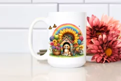 Watercolor Dog House with Fruit and Sunflower Product Image 2