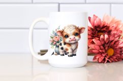 Smiling Baby Highland Cow in a Vase | Clipart Product Image 2