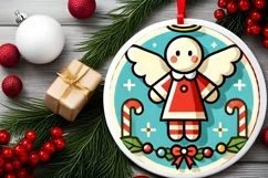 Round Christmas Ornament Sublimation|Clipart Product Image 1