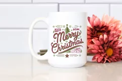 Merry Christmas Retro Illustration PNG Sublimation Product Image 2